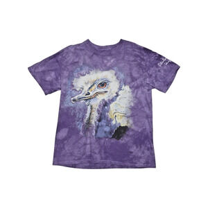 The Mountain Ostrich Graphic Tee – Purple Tie Dye (Size S)